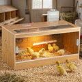 Brooder for Chicks, 32" Chicken Brooder with Feeder & Waterer | Upgrade Sliding Door Design, Super Easy to Clean Up to 30 Chicks 32" L x 16" W x 16" H