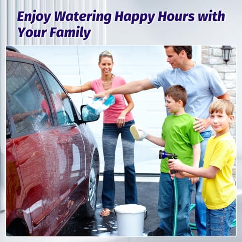AUTOMAN Garden Hose Nozzle, Water Sprayer Nozzle with 7 Adjustable Watering Patterns,Slip Resistant Nozzle for Plants,Lawn,Washing Cars,Window Cleaning,Showering Pets & Outdoor Fun. - color: Royal Blue
