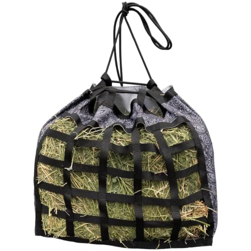 Professional's Choice Scratch Free Hay Bag | Slow Feed Horse Hay Holder - color: Paisley/Black