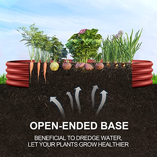 Land Guard Galvanized Raised Garden Bed Kit, Planter Boxes Outdoor, Oval Large Metal Beds for Vegetables(Brown)…… - color: 4-brown, size: 4×2×1ft(1pcs）