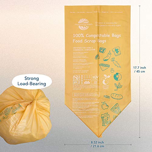 Compost Bags, Trash Bags 3 Gallon, Extra Thick, US BPI ASTM D6400 Certified Compostable Food Scrap Kitchen Waste Bags, 200 Count - size: 100 Count (Pack of 2), style: 3 Gallon