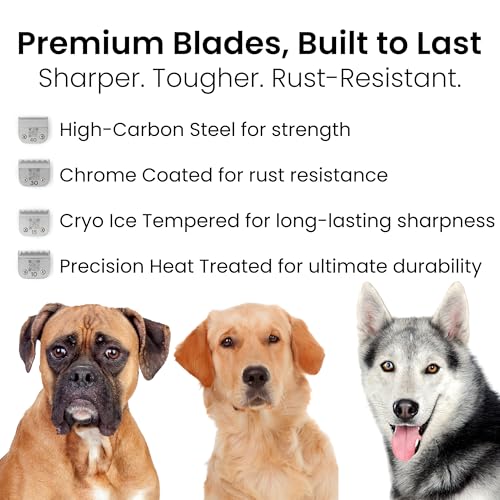 Fresh 30 Dog Grooming Blade, 1/50" (0.5mm) Cut, Fits Andis, Oster, Wahl A5 Detachable Clippers, High-Carbon Steel with Chrome Coating, Sharp & Durable Blade for at-Home or Professional Pet Grooming - size: 30