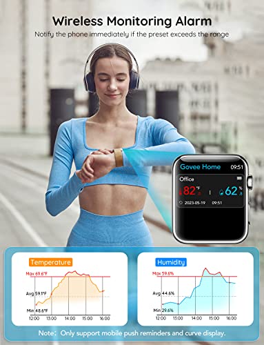Govee WiFi Thermometer Hygrometer H5103 with Electronic Ink Display 2 Pack | Temp and humidity monitor with alert, 2.4G WiFi & Bluetooth, 2-yr data export. For bedroom, wine cellar, basement
