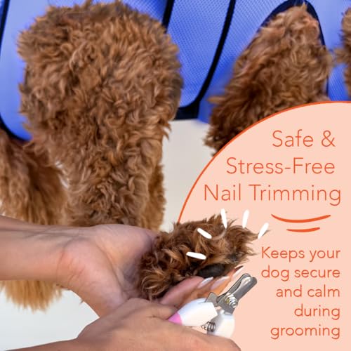 Haminway Pet Grooming Hammock – Large Dog Grooming Sling for Nail Trimming, Bathing & Ear/Eye Care – Blue - color: Blue