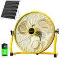 blessny 18" Large Solar Rechargeable Floor Fan for Home Gazebo Greenhouse | 35W Solar Panel with 23 Ft Long Cord for Camping Barn Poultry Pet House Outdoor Cooling or Air Circulation