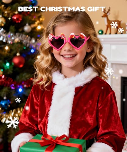 Sumsun Kids Sunglasses Bulk Party Favors 24 Packs Boys Girls Age 3-8 with UV400 Protection for Birthday Graduation Party Supplies (Grid 16 Pack) - style: Color-24pairs-christmas