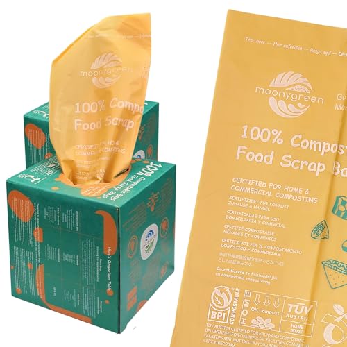 Compost Bags, Trash Bags 3 Gallon, Extra Thick, US BPI ASTM D6400 Certified Compostable Food Scrap Kitchen Waste Bags, 200 Count - size: 100 Count (Pack of 2), style: 3 Gallon