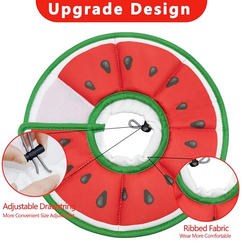 Soft Adjustable Cat Cone Collar, Comfortable Cat Recovery Collar | Suitable for Various Types of Cats,Elizabethan Neck Protective Collar for Cats After Surgery (Watermelon, Small) - color: Watermelon, size: Small