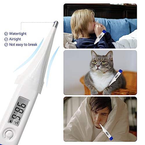 Berrcom Disposable Digital Thermometers Probe Covers Set of 100 Oral Rectal Thermometer Probe Cover Universal Thermometers Sleeves for Adult and Kids - color: White