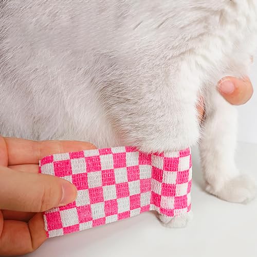 2 Inch x 5 Yards Pet Vet Wrap Self-Adhesive Cohesive Bandages for Dogs and Cats Non-Woven Fabric for Wound Care, Sprains, and Swelling,Pack of 12 Rolls