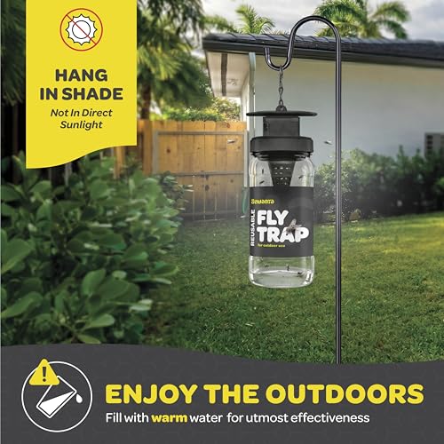 Outdoor Fly Trap Fly Traps with Dissolvable Non-Toxic Bait - Fly Repellent for Outdoor Use Only - Controls Flies for Patios, Barns, Ranches Etc. Hanging Fly Traps with Tie Included - size: 1 Pk