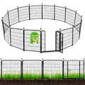 ADAVIN Garden Fence with Gate 32in(H) x 31 ft(L),14 Panels Black Heavy Duty Iron Metal Animal Barrier Fence, Indoor&Outdoor Dog Playpen, Camping Fence, No Dig Garden Border Fencing for Yard - size: 14panels-32in(H)×31ft(L)