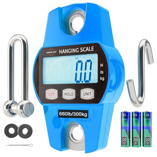 Digital Hanging Scale 660 LB 300 KG - Professional Heavy Duty Waterproof Fish Scale - Portable Durable Crane Scale for Luggage Weight Suitcase Hunting Farm Bike Bow Fish Weight Fishing Scale - color: Blue, size: Standard
