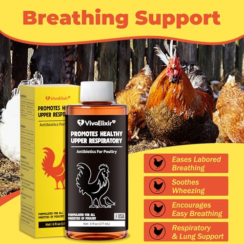 Respiratory Aid for Poultry - Chicken Supplement - Drinking Water Additive - Supports Respiratory Health in Roosters - Suitable for All Birds - 6 oz Dropper - Made in USA
