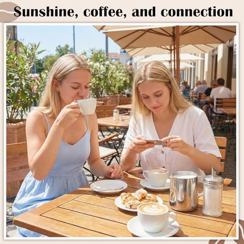 Honeydak 12 Pcs Milk Frothing Pitcher 304 Stainless Steel Steaming Pitchers for Coffee Bar Cappuccino Barista Tools Milk Jug Steamer Frother Cup (8 oz) - color: bright silver, size: 8 oz