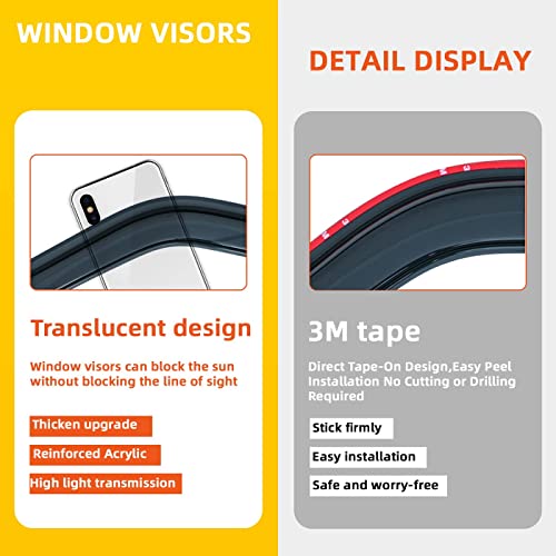 Window Visor Rain Guards for 01-12 Escape 08-11 Tribute 05-11 Mariner | Premium Acrylic Smoke Wind Deflectors Tape-On Outside Mount, Rainproof Sun Protection For Quiet Daily Commute Road Trip - size: 01-12Escape/08-11Tribute/05-11Mariner