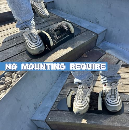Portable Boot Scrubber with Fold-Out Footboards | No Mounting Required Heavy-Duty Mud Scraper for Work Boots & Outdoor Shoes - color: Boot Scraper With Footboard