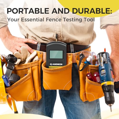 Versatile Electric Fence Tester, Battery Testing with Large LCD Display, Digital Electric Fence Voltage Tester, Accurate Testing Range 0 to13000V, Portable Design