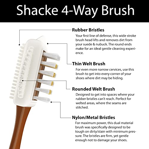 Suede Brush & Nubuck Cleaner – 4-Way Suede Cleaning Brush for Shoes | Suede Shoe Brush & Suede Cleaner — Rubber Bristles, Welts, Nylon/Brass Lift Dirt from Shoes, Boots, Bags & Purses - size: 1 - Original Suede Brush
