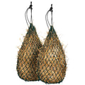 Majestic Ally 2 pcs Slow Feed 42” Hay Net for Horses, Strong Small 2x2” Holes, Nylon Rope Hanging, Adjustable Travel Feeder for Trailer and Stall, Simulates Grazing, Reduce Waste - color: Hunter Green