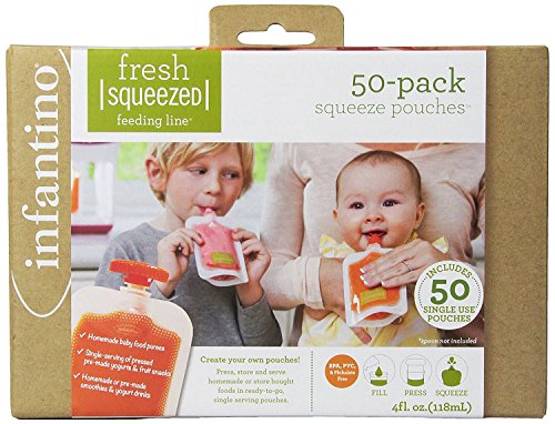 Infantino Baby Food Pouches Disposable Squeeze, 50-Pack - style: 50 Squeeze Pouches Pack