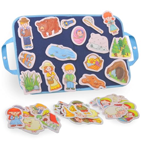 CHEFAN Felt/Flannel Board Story Set of 4, PRECUT Felt Pieces for Preschool Toddlers Circle Time,We are Going On A Bear Hunt, Mary Had A Little Lamb, Little Bo-Peep, Little Boy Blue - color: A Bear Hunt