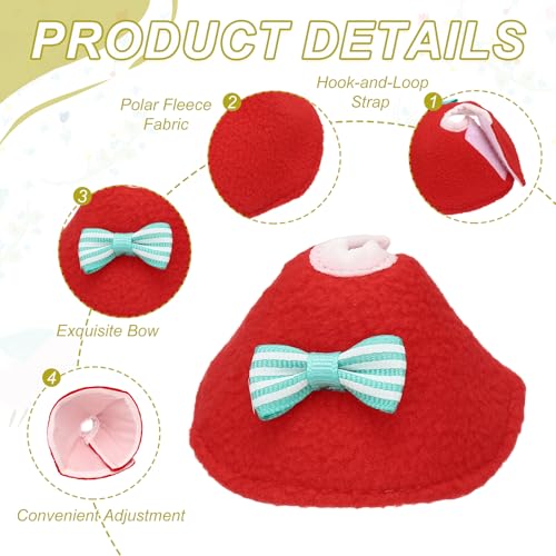 Bird Collars, Bird Cone Collar Protective Recovery Cones, Soft Adjustable Anti-Bite Feather Neck Protector (Red, XS, 3 Pcs), Intended for Budgie/Cockatiel/Lovebirds - color: Red, size: XS