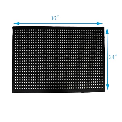 Anti-Fatigue Rubber Floor Mat - NANBOWANG Commercial Grade Grease Resistant Non-Slip Recycle Tyre Floor Mats for Restaurant Kitchen Bar Garden Outdoor Wet Area(24"X36") - size: 24"x36"