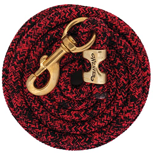 Weaver Leather Poly Lead Rope with Solid Brass 225 Snap - color: Mosaic - Red/Black
