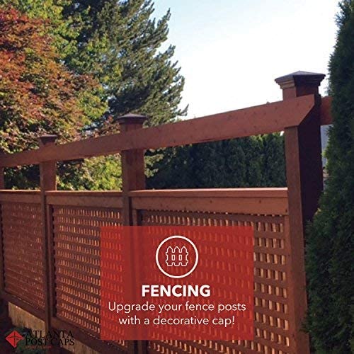 4x4 Brown Flat Post Cap Most Common fits (3.5"x3.5" up to 3.75"x3.75") Pressure Treated Post. Newel Newport Top for Outdoor Fences, Mailboxes & Decks. UV Stable Polymer | UV stable polymer, American made, patented installation, corrosion resistant, weathe
