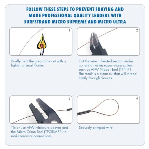 American Fishing Wire Surfstrand Bare 1x7 Stainless Steel Leader Wire - Fishing Leader Line for Saltwater, 20lb Test - 325lb Test in Bright, Camo in 30ft, 300ft, 600ft and 1,000ft Lengths - color: Camo, size: 20 lb / 1000 ft