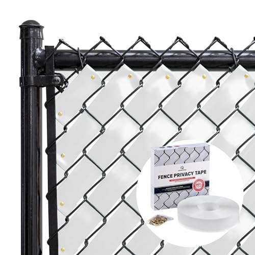 Chain Link Fence Privacy Tape 250 ft (40 SqFt) (Arctic White) | Gardening, Outdoor Wall, Balcony, Patio, Yard, Injury Prevention, Safety Fence Cover for Dog, Other Pet Hedge Slats - color: Arctic White