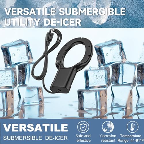 500W De-icer Submergible Bird Bath Heater Aluminum Cast for Livestock Poultry Horses, Cows, Birds, Wildlife Drinking Indoor Outdoors in Winter with 10 Foot Cord Birdbath Water Heater