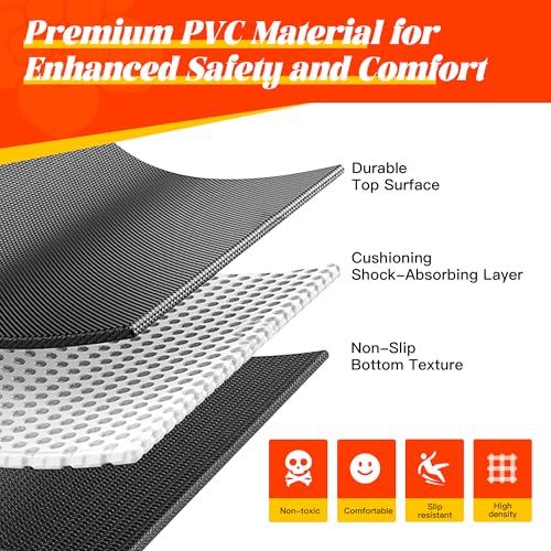 VTORY Extra Thick Large Exercise Mat, 8mm PVC Large Workout Mat 7x5/6x4 | Non-Slip, Ultra Durable, Heavy-Duty, Shoes-Friendly, High-Density, Large Yoga Mat for Home Gym, Cardio, Strength, HIIT, MMA - size: 6'x4'x8mm