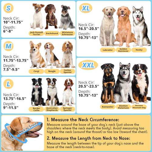 Dog Cone to Stop Licking, Clear Recovery Collar with Detachable Zipper, Sturdy Elizabethan Collar for Large Medium Small Dogs, Soft Adjustable Cone After Surgery Patented, Khaki L - color: Khaki, size: L(Neck: 13.75"-16.5")