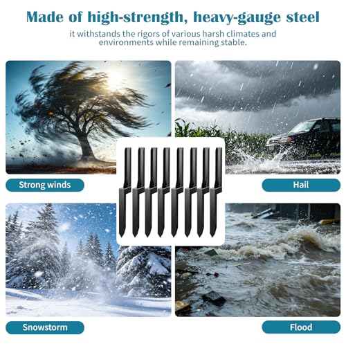 8 Pcs Fence Post Repair Kit,Broken Wood Support, Heavy Duty Fence Post Anchor Ground Stakes for Repair Tilted