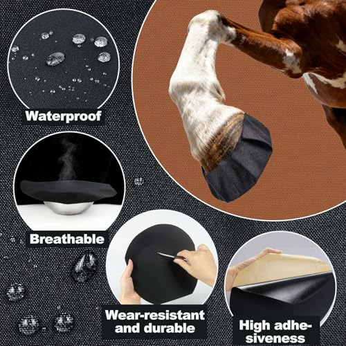 12 Pack Horse Hoof Tape, Strong Sticky Horse Hoof Wraps, Breathable Waterproof Magic Cushion Hoof Packing,Protection for Hoof Hoove (12)