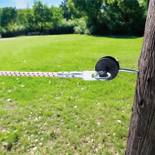 3 Pack Electric Fence Bungy Gate Kit - Expands 13ft to 23ft Heavy Duty Bungee Rope Gate for Livestock and Horses | Includes Insulated Handle, Pinlock 3-Way Insulator & Anchor for Farm Pasture Fence