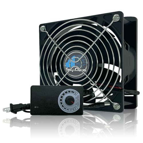 Axial Muffin Fan 120V 220V 110V with Variable Speed Controller, Computer Fan with AC Plug, 120mm Cooling for PC Cooler Cabinet Receiver Xbox DVR Greenhouse, 1 Pack - size: 120mm × 38mm, style: 1 Pcs