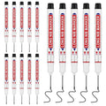 15 PCS Long Head Deep Hole Marker Pens,20mm Long Nib Marker,Longs Nose Markers,Waterproof Construction Markers Marking Tool,Permanent Markers Carpenter Ink marker Pens,Metal marking Pens,Black - color: 15PCS-20MM Black