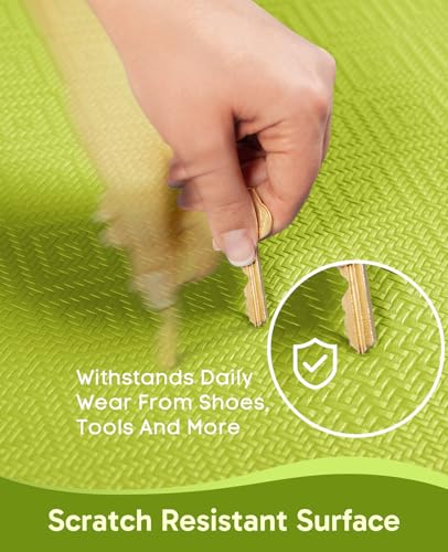Ophanie Kitchen mats for Floor, 3/4 inch Thick, Kitchen Rugs, 20x48 Anti Fatigue Standing Cushioned Mat,Waterproof,Comfort Ergonomic mat for Office, Home,Sink with 99+ Pairs of Anti-Slip Bottom Ridges - color: Green, size: 20"L x 48"W x 0.8"Th