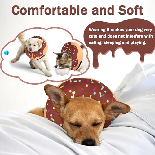 Recovery Donut Collar for Dogs & Cat,Inflatable Dog Cone Collar Alternative After Surgery,Soft Dog Cone for Large Medium Small Pet, Adjustable Pet Neck Donut(Brown,X-Large) - color: Brown, size: XL（neck 18"-23"）