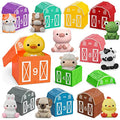 Farm Animal Toys for Toddler 1-3 Year Old, Montessori Toy Gift for Boy Girl | 10 Farm Animal Toys & 10 Barns, Counting, Matching & Sorting Educational Sensory Toys, Christmas Birthday Gift for Baby 1-3 - style: Farm