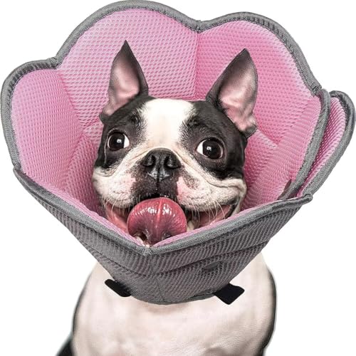 Soft Dog Cone for Dogs,Breathble Adjustable Dogs Recovery Collar | Protective Elizabethan Cones,E Collar Alternative to Stop Licking,Comfortable Dog Cones,Pink,M - color: Pink, size: M(Neck Girth:11.02"-14.17")