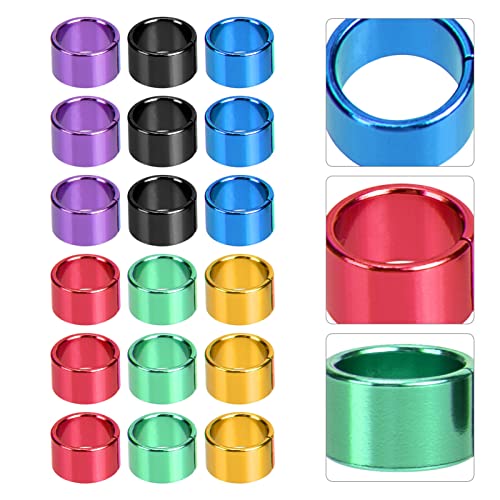 YARNOW 18Pcs Aluminum Pigeon Rings - Colorful Bird Identification Bands for Pigeon Foot Tagging and Leg Marking Reusable Lightweight Bird Bands for Doves Quail and Poultry