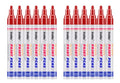 Red Paint Markers, 12 Pack Oil-Based Waterproof Quick Dry Permanent Paint Pen Set for Rocks Painting, Wood, Fabric, Plastic, Canvas, Glass, Mugs, Metal, Tire, Stone, DIY Craft - color: Red