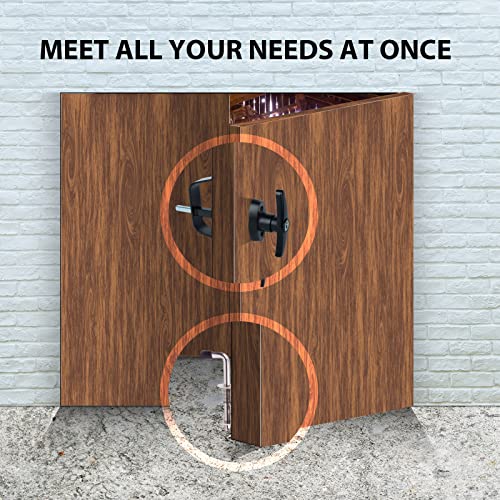 5 Keys Double Door Shed Hardware Kit - Includes Barrel Bolt, Latch, and Double Door Hardware for Easy Installation for Gates, playrooms，Added Protection and Versatility - size: 5.5-inch-T
