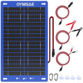 OYMSAE 12W 12V Portable Waterproof Solar Panel Trickle Charger & Maintainer | Portable Waterproof Solar Panel Kit | Intelligent Safety Protections | for Boat, Marine, RV, Automotive, Motorcycle, Trailer - size: 12W