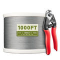 1000FT 1/8" T316 Stainless Steel Cable for Railing, 7x7 Wire Rope | Marine-Grade T316 SS, High Strength, Flexible for Deck Cable Railing System Kit, DIY Balustrades, Comes with a Cutter - size: 1000 ft