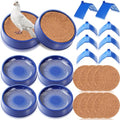Geelin 16pcs Pigeon Supplies Set 4pcs Pigeon Nest Bowl with 4pcs Coconut Palm Mat Nest Box Pads 8pcs Dove Rest Stand Pet Cage Supplies for Racing Pigeons Doves Quails Small Birds